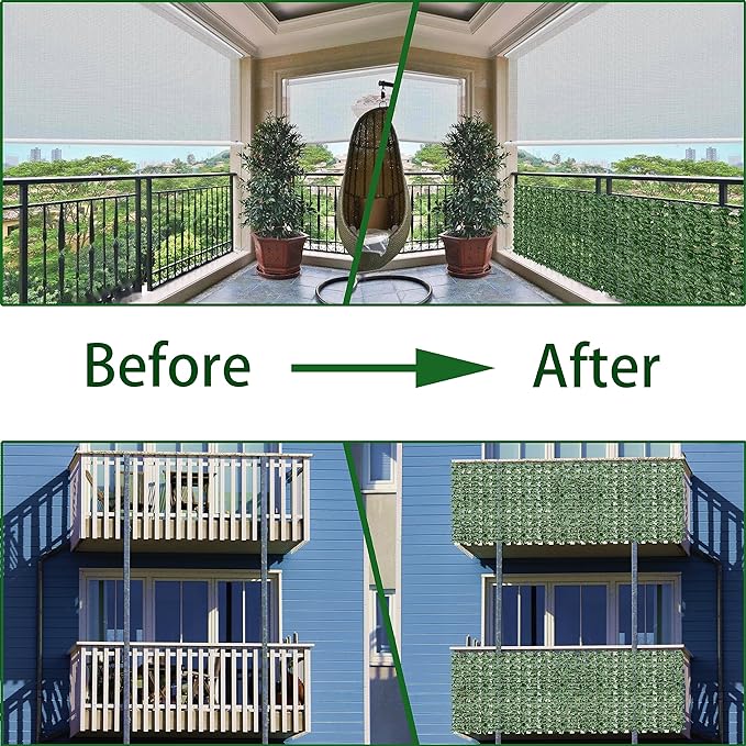 Artificial Ivy Privacy Fence Wall Screen: 40X100 in UV-Anti Faux Greenery Backdrop Ivy Vine Leaf Hedges Fence Panels for Patio, Balcony, Garden, Backyard Indoor Outdoor Green Decor