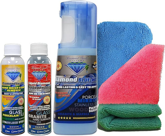 Diamond Seal Systems Forever Brilliant Made in The USA. Best Glass Restoration DSS Bath Kit Direct from The Manufacturer