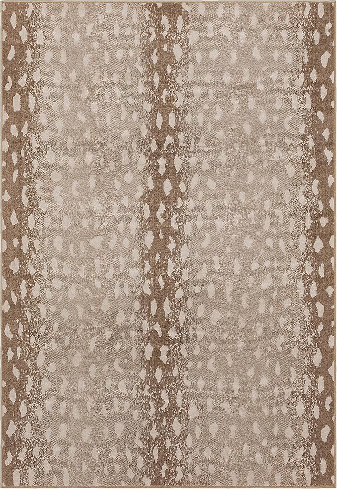 Mohawk Home Antelope Animal Print Beige 8' x 10' Area Rug Perfect for Kitchen, Living Room, Dining Room