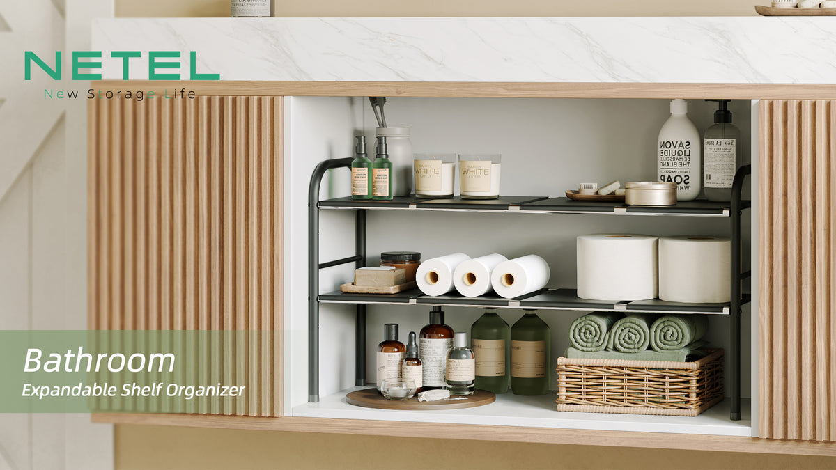 Under Sink Organizers and Storage,Expandable under cabinet organizer Shelf - Image 8