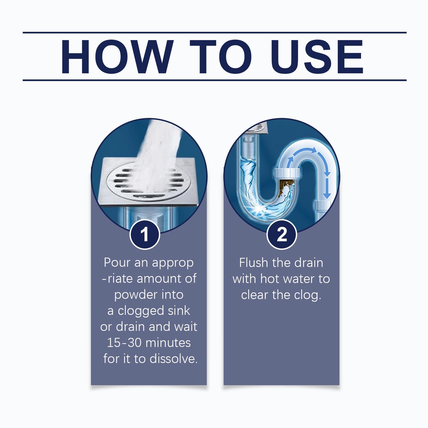 Drain Cleaning Powder – Kitchen & Toilet Pipe Unclogger with Lemon Deodorizer | Fixory911